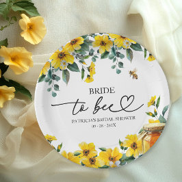 Plato De Papel Novia A Bee Bridal Shower
