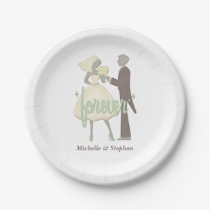 Plato De Papel Novia de bodas y crecimiento personalizado
