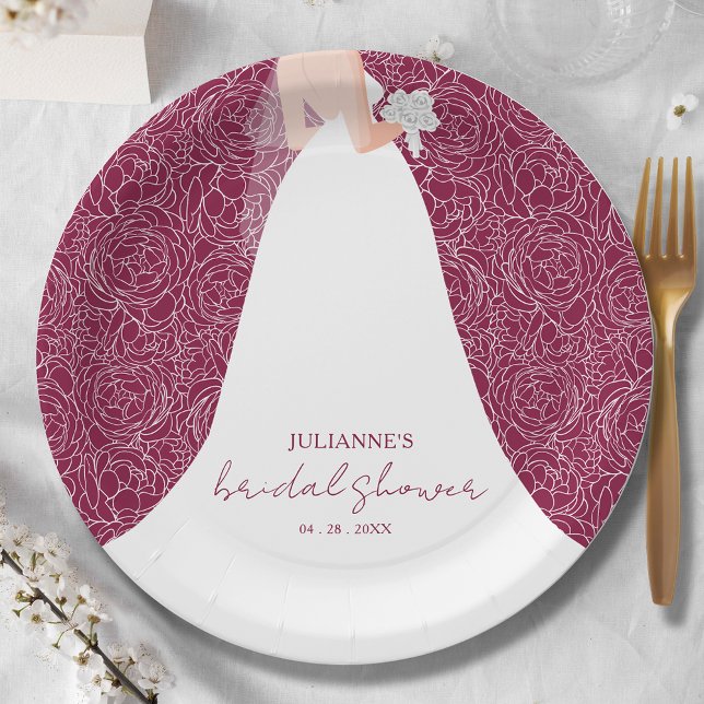 Plato De Papel Novia elegante en ducha de novias de Cranberry (Subido por el creador)