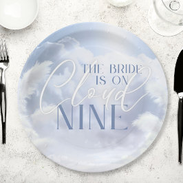 Plato De Papel Novia En Nueve Nueve Ducha Bridal De Pampas Blanca