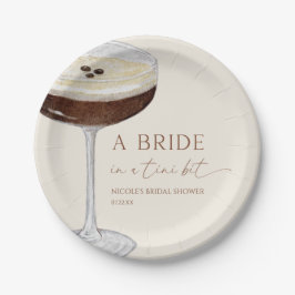 Plato De Papel Novia En Un Martini De Expreso Tini Bridal Shower