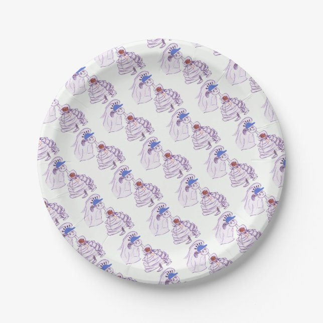 Plato De Papel Novia fanática del béisbol (Anverso)