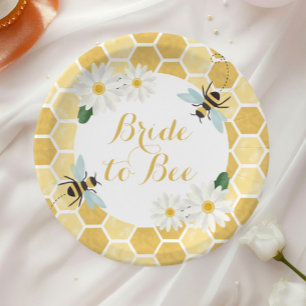 Plato De Papel Novia para ser Bridal Shower panal y margaritas