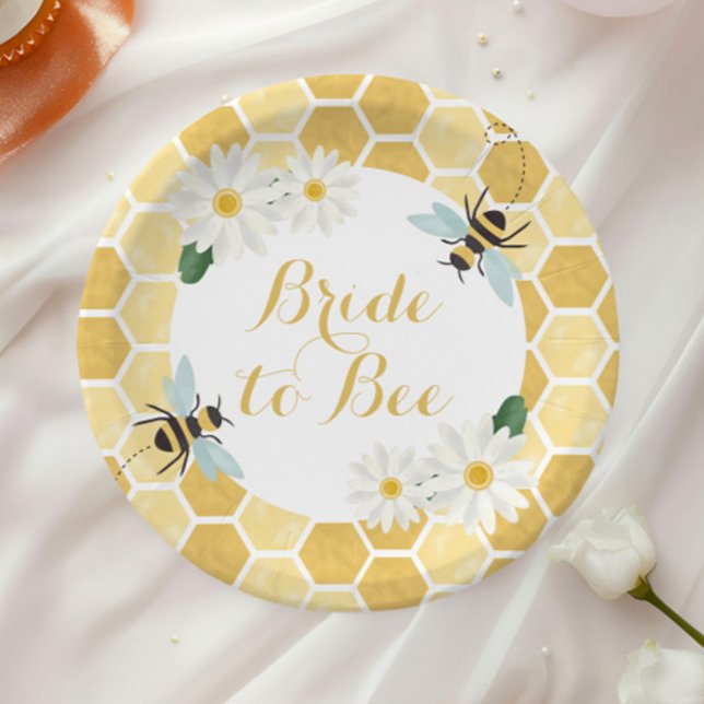 Plato De Papel Novia para ser regalos de boda panal y margaritas (Subido por el creador)