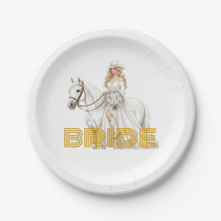 Plato De Papel novia vaquera