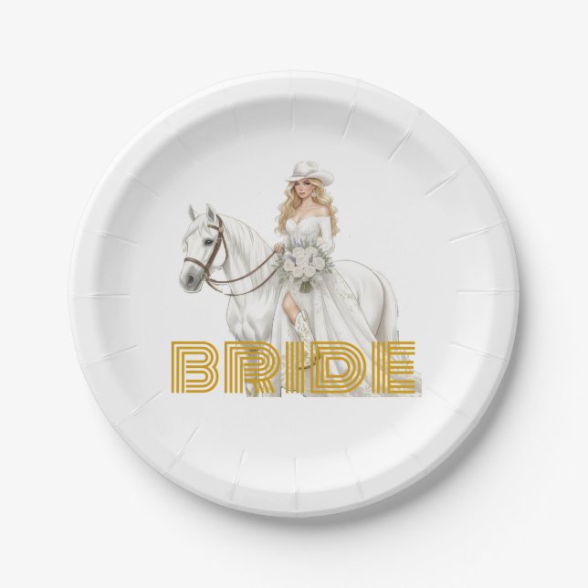 Plato De Papel novia vaquera (Anverso)