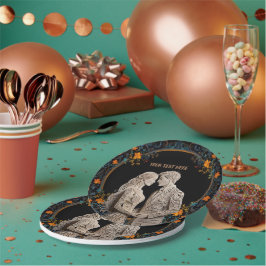 Plato De Papel Novia y Novio Boda Personalizada