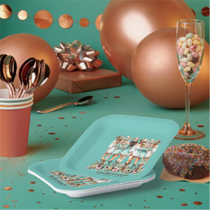 Plato De Papel Novias Costeras Bridesmaids Plaza De 7 Pulgadas