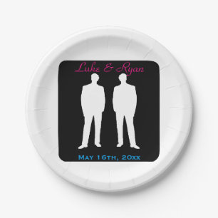 Plato De Papel Novio y boda gay del novio