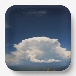 Plato De Papel Nube Blanca Esponjosa            