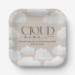 Plato De Papel Nube natural beige nueve duchas moderno elegante