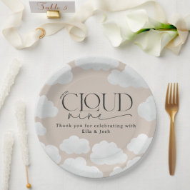 Plato De Papel Nube natural beige nueve duchas moderno elegante