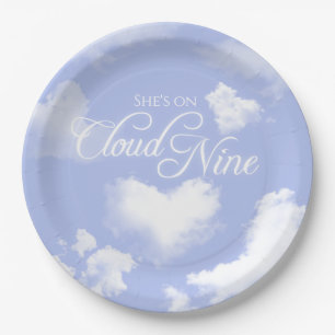 Plato De Papel Nube Nueve Corazón Nubes Cielo Azul Despedida de S