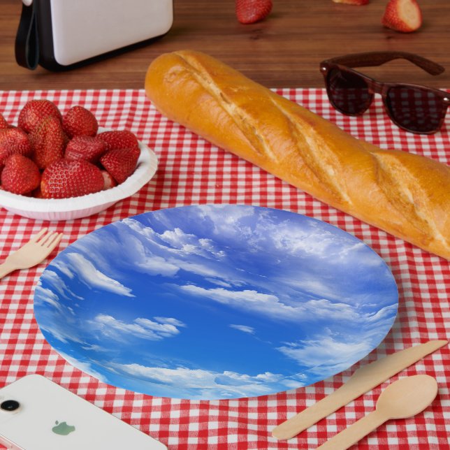 Plato De Papel Nubes (Picnic)