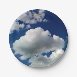 Plato De Papel Nubes blandas grandes