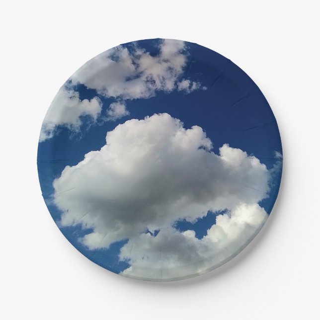 Plato De Papel Nubes blandas grandes (Anverso)