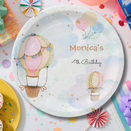 Plato De Papel Nubes cielo caliente globos de aire caliente cumpl