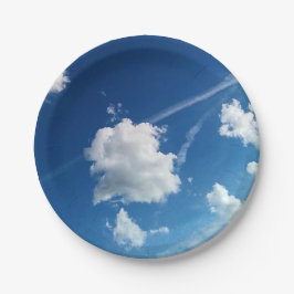 Plato De Papel Nubes, en la luz