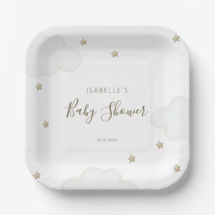 Plato De Papel Nubes y estrellas neutrales de género