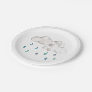 Plato De Papel Nublado con una ocasión Sprinkles