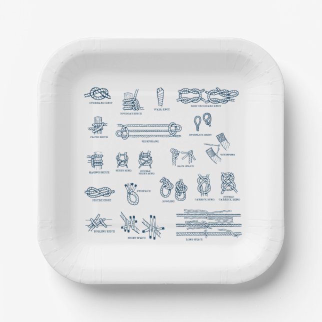 Plato De Papel Nudos y empalmes náuticos (Anverso)