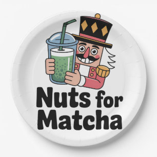 Plato De Papel Nueces Para Cascanueces De Matcha De Navidad Bebid