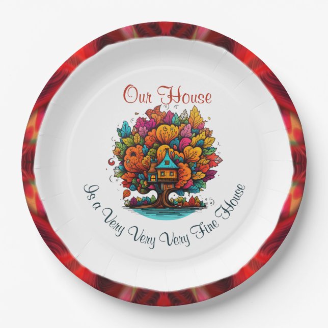 Plato De Papel Nuestra casa es muy bonita (Anverso)
