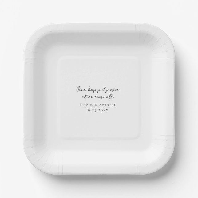 Plato De Papel 'Nuestra Felicidad Eterna Comienza' Bodas Personal (Anverso)