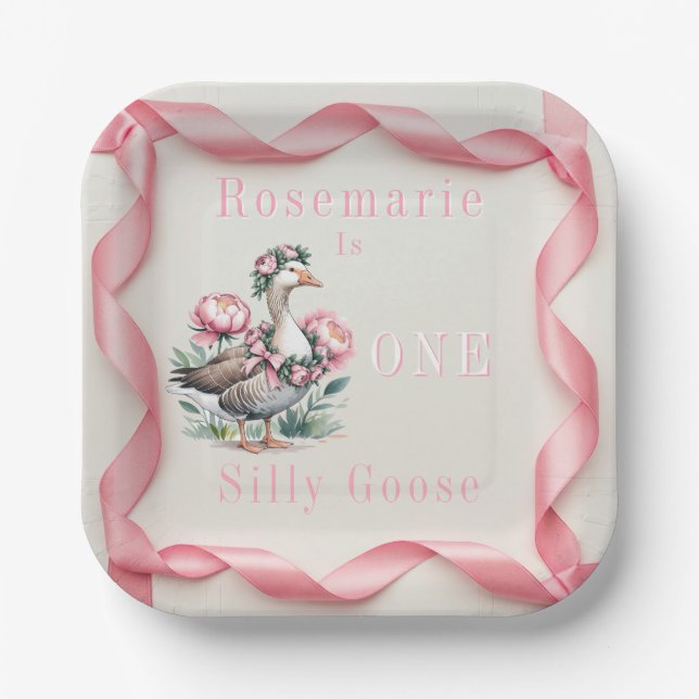 Plato De Papel Nuestra gallina de los huevos se vuelve un cumplea (Anverso)