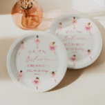 Plato De Papel Nuestra pequeña bailarina de ballet rosa cumpleaño<br><div class="desc">¡Estas son nuestras pequeñas bailarinas de ballet rosa platos de papel para cumpleaños!</div>