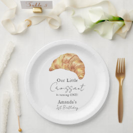 Plato De Papel Nuestra pequeña croissant cumple 1 año