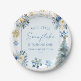 Plato De Papel Nuestra pequeña fiesta de cumpleaños de invierno a