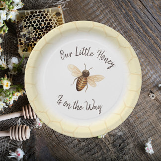 Plato De Papel Nuestra pequeña miel Baby Shower