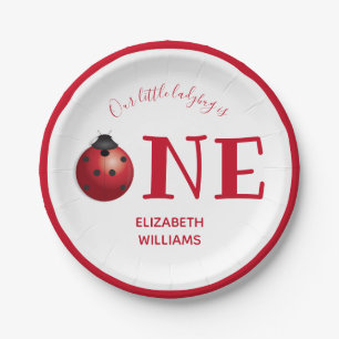 Plato De Papel Nuestra Pequeña Pareja De Ladybug La Primera Fiest