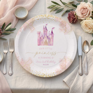 Plato De Papel Nuestra pequeña princesa cumpleaños fiesta castill