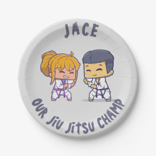 Plato De Papel Nuestra placa de papel de cumpleaños Jiu Jitsu Cha