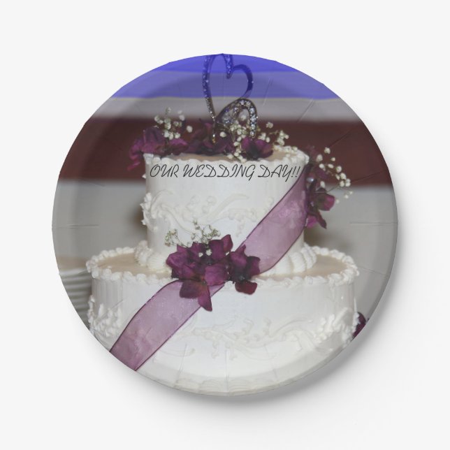 Plato De Papel NUESTRA PLACA DE papel DEL DÍA DE LA BODA (Anverso)