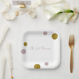 Plato De Papel Nuestra princesa Li Gold y el oro Rosa