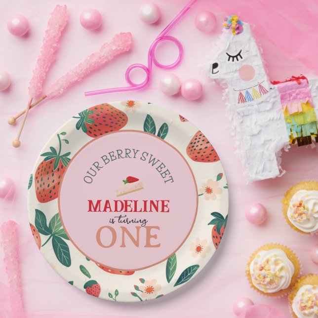 Plato De Papel Nuestro Berry Sweet Birthday (Fiesta)
