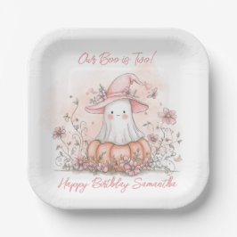 Plato De Papel Nuestro libro es dos cumpleaños de Halloween