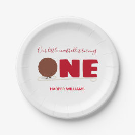 Plato De Papel Nuestro Pequeño Baloncesto cumple un primer cumple