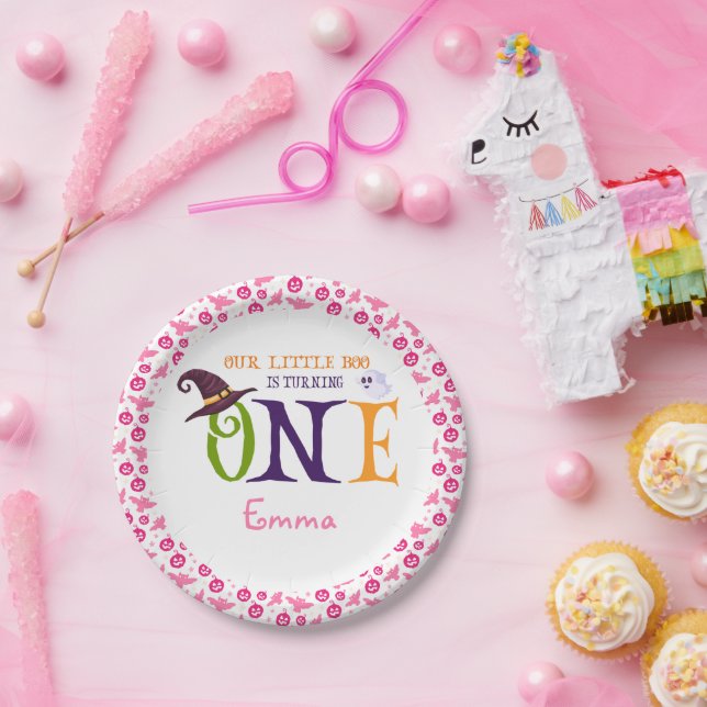 Plato De Papel Nuestro Pequeño Boo Se Convierte En Uno, Primer Cu (Fiesta)