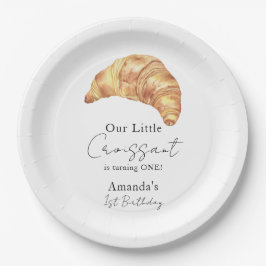 Plato De Papel Nuestro pequeño Fiesta croissant de cumpleaños