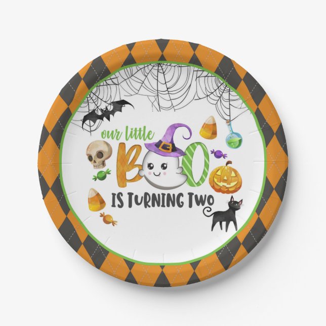 Plato De Papel Nuestro pequeño novio cumple dos años (2) (Anverso)