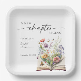 Plato De Papel Nuevo Capítulo Comienza Libro Floral Despedida de