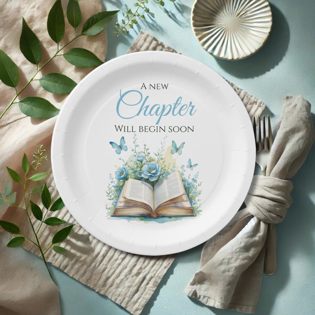 Plato De Papel Nuevo capítulo comienza niño azul desayuno libro f (Subido por el creador)
