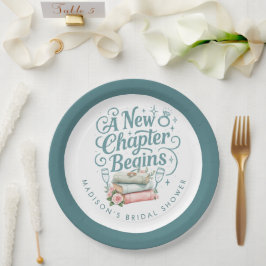 Plato De Papel Nuevo capítulo comienza taza azul bridal shower