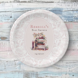Plato De Papel Nuevo capítulo viejos libros baby shower rosa páli