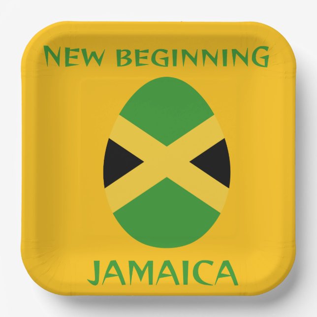 Plato De Papel nuevo comienzo de Jamaica (Anverso)