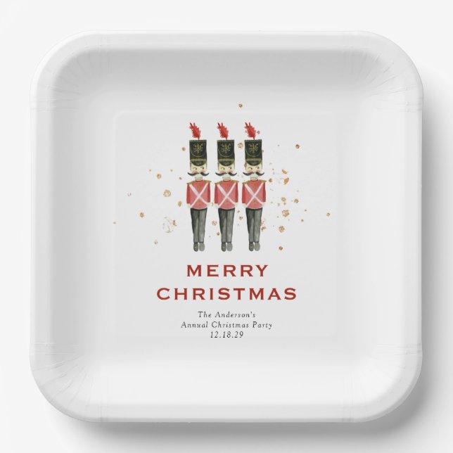 Plato De Papel Nuez Tradicional de Navidad (Anverso)